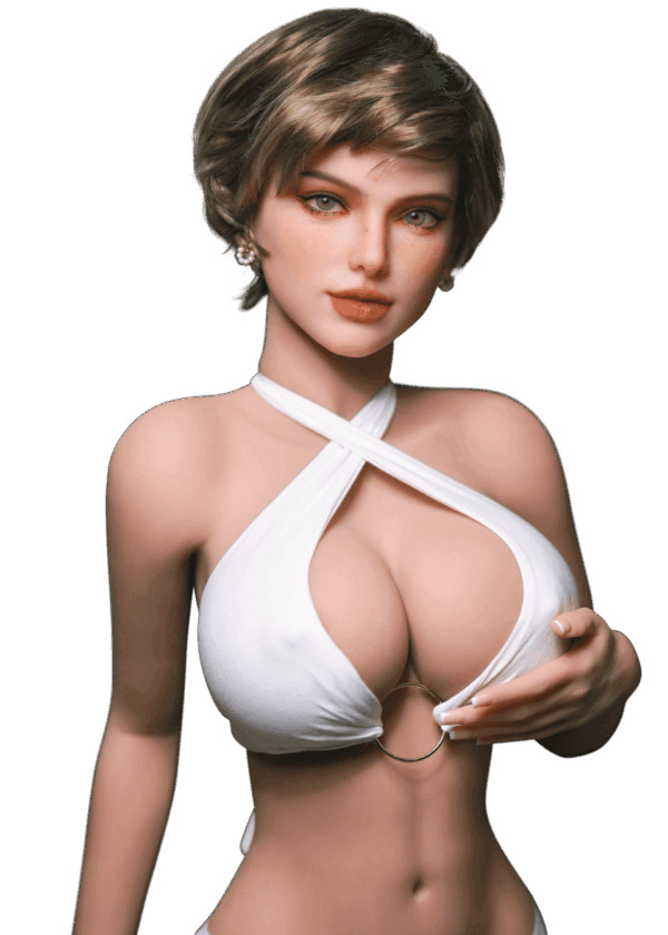 DutchDoll Kate | 159 cm En stock Poupée sexuelle réaliste DutchDoll Kate 159 cm en TPE avec cheveux bruns courts, grosses poitrines en gel et silhouette sablier voluptueuse, sex doll au look naturel.