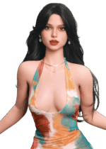 Poupée sexuelle réaliste DutchDoll Nina 161 cm en TPE avec cheveux bruns, yeux marron et seins en gel, sex doll au toucher doux et look naturel.