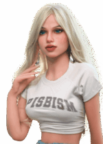 Poupée sexuelle réaliste DutchDoll Lilly 158 cm en TPE avec cheveux blonds, peau douce, silhouette élancée et courbes subtiles, sex doll avec squelette EVO+ et mâchoire mobile.
