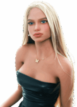 Poupée sexuelle réaliste DutchDoll Sophie 158 cm en TPE avec longs cheveux blonds, yeux bleu foncé, silhouette élancée et peau douce, sex doll avec squelette EVO+.