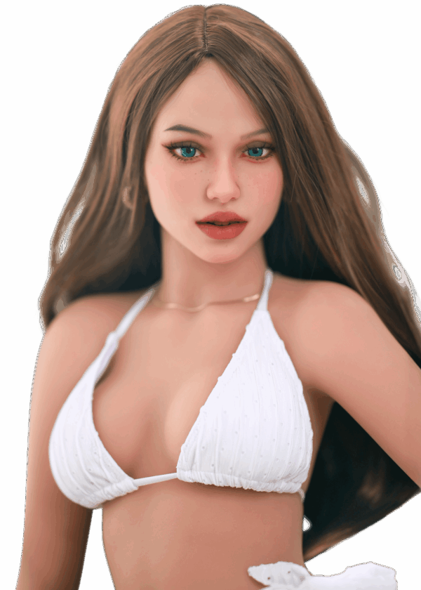 DutchDoll Isabella | 158 cm En stock Poupée sexuelle réaliste DutchDoll Isabella 158 cm en TPE avec longs cheveux bruns, yeux bleu clair, silhouette élancée et peau douce, sex doll avec squelette EVO+ flexible.