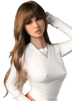 Poupée sexuelle réaliste Mila 158 cm en TPE avec cheveux brun-blond, silhouette mince et look sportif de brunette, sex doll au toucher doux et allure naturelle.