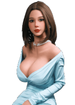 Poupée sexuelle réaliste Firedoll Luna 166 cm en TPE aux cheveux brun foncé, yeux marron, seins en gel et silhouette sablier raffinée, sex doll aux courbes féminines.