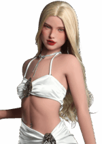 Poupée sexuelle réaliste DutchDoll Celina 165 cm en TPE avec cheveux blonds, formes féminines généreuses et seins gel, sex doll au look naturel et texture douce.